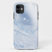 Modern Stone Dusty Blue Marble Case-Mate iPhoneケース (裏面)