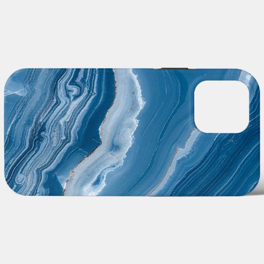 Modern Stone Dusty Blue Marble Case-Mate iPhoneケース (裏面 (横))