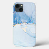 Modern Stone Dusty Blue Marble Case-Mate iPhoneケース (裏面)