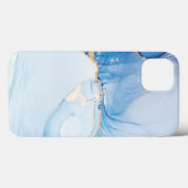 Modern Stone Dusty Blue Marble Case-Mate iPhoneケース (裏面 (横))