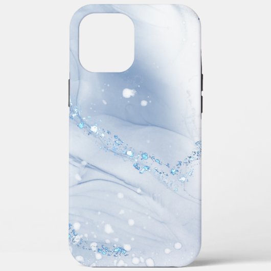 Modern Stone Dusty Blue Marble Case-Mate iPhoneケース (裏面)