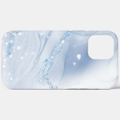 Modern Stone Dusty Blue Marble Case-Mate iPhoneケース (裏面 (横))
