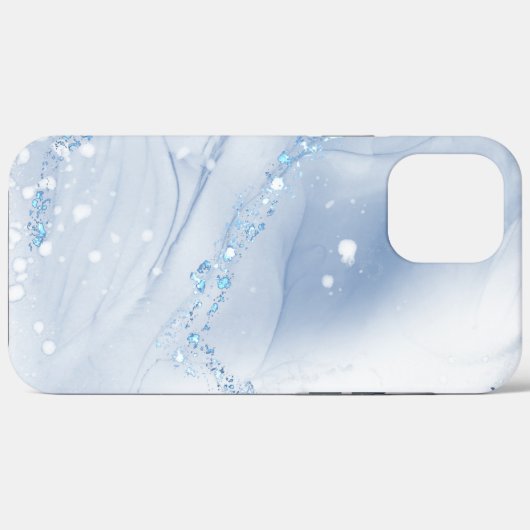Modern Stone Dusty Blue Marble Case-Mate iPhoneケース (裏面 (横))