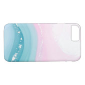 Modern Stone Dusty Blue Marble Case-Mate iPhoneケース (裏面(横))