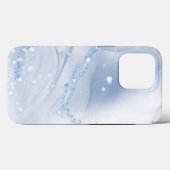Modern Stone Dusty Blue Marble Case-Mate iPhoneケース (裏面 (横))