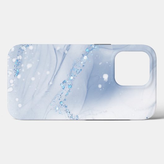Modern Stone Dusty Blue Marble Case-Mate iPhoneケース (裏面 (横))