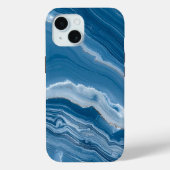 Modern Stone Dusty Blue Marble Case-Mate iPhoneケース (裏面)