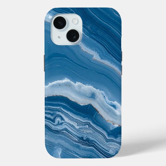 Modern Stone Dusty Blue Marble Case-Mate iPhoneケース (裏面)