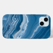 Modern Stone Dusty Blue Marble Case-Mate iPhoneケース (裏面 (横))