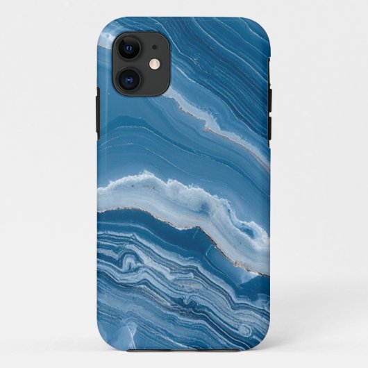 Modern Stone Dusty Blue Marble Case-Mate iPhoneケース (裏面)
