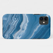 Modern Stone Dusty Blue Marble Case-Mate iPhoneケース (裏面(横))