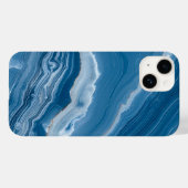 Modern Stone Dusty Blue Marble Case-Mate iPhoneケース (裏面 (横))