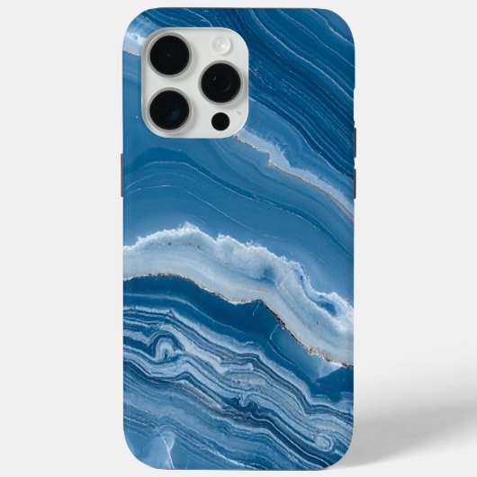 Modern Stone Dusty Blue Marble Case-Mate iPhoneケース (裏面)