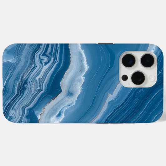 Modern Stone Dusty Blue Marble Case-Mate iPhoneケース (裏面 (横))