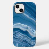 Modern Stone Dusty Blue Marble Case-Mate iPhoneケース (裏面)