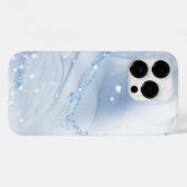 Modern Stone Dusty Blue Marble Case-Mate iPhoneケース (裏面 (横))