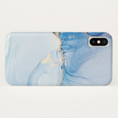 Modern Stone Dusty Blue Marble Case-Mate iPhoneケース (裏面(横))