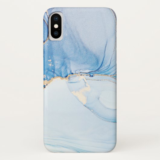 Modern Stone Dusty Blue Marble Case-Mate iPhoneケース (裏面)