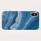 Modern Stone Dusty Blue Marble Case-Mate iPhoneケース (裏面(横))