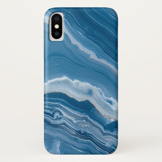 Modern Stone Dusty Blue Marble Case-Mate iPhoneケース (裏面)