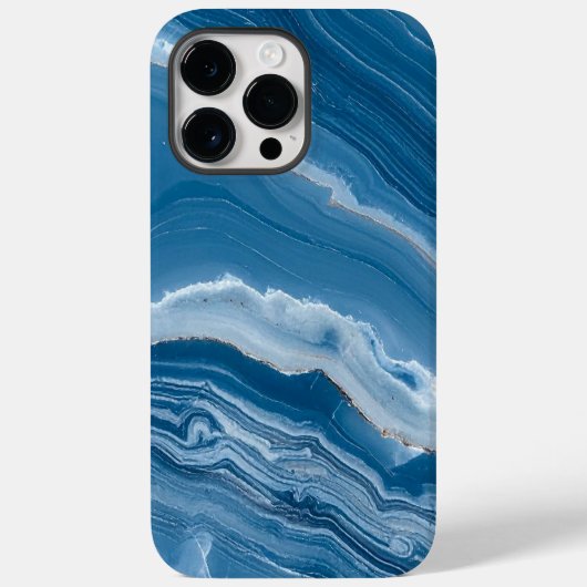 Modern Stone Dusty Blue Marble Case-Mate iPhoneケース (裏面)
