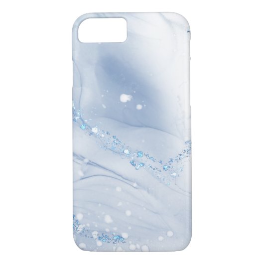 Modern Stone Dusty Blue Marble Case-Mate iPhoneケース (裏面)
