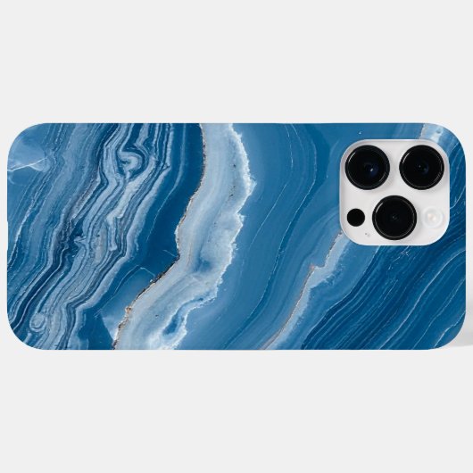 Modern Stone Dusty Blue Marble Case-Mate iPhoneケース (裏面 (横))