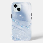 Modern Stone Dusty Blue Marble Case-Mate iPhoneケース (裏面)