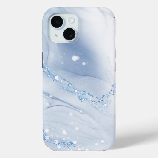 Modern Stone Dusty Blue Marble Case-Mate iPhoneケース (裏面)