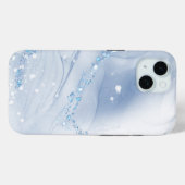 Modern Stone Dusty Blue Marble Case-Mate iPhoneケース (裏面 (横))
