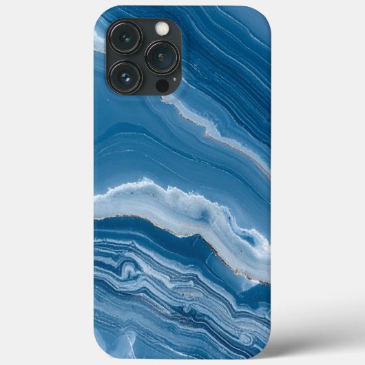 Modern Stone Dusty Blue Marble Case-Mate iPhoneケース (裏面)