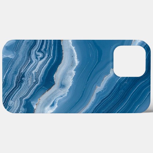 Modern Stone Dusty Blue Marble Case-Mate iPhoneケース (裏面 (横))