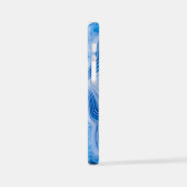 Modern Stone Dusty Blue Marble iPhoneケース (左側面)