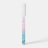 Modern Stone Dusty Blue Marble iPhoneケース (右側面)