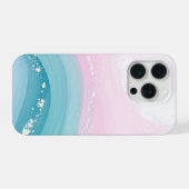 Modern Stone Dusty Blue Marble iPhoneケース (裏面横)