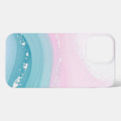 Modern Stone Dusty Blue Marble iPhoneケース (裏面横)