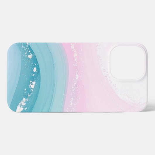 Modern Stone Dusty Blue Marble iPhoneケース (裏面横)