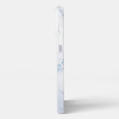 Modern Stone Dusty Blue Marble iPhoneケース (左側面)