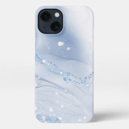 Modern Stone Dusty Blue Marble iPhone 13ケース