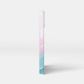 Modern Stone Dusty Blue Marble iPhoneケース (右側面)