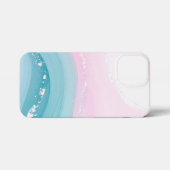 Modern Stone Dusty Blue Marble iPhoneケース (裏面横)