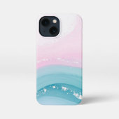 Modern Stone Dusty Blue Marble iPhoneケース (裏面)