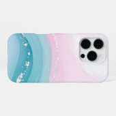 Modern Stone Dusty Blue Marble iPhoneケース (裏面横)