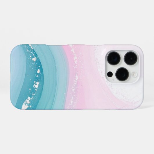 Modern Stone Dusty Blue Marble iPhoneケース (裏面横)