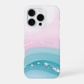 Modern Stone Dusty Blue Marble iPhoneケース (裏面)