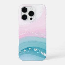 Modern Stone Dusty Blue Marble iPhone 16 Proケース