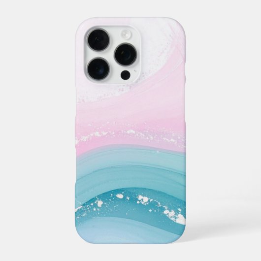 Modern Stone Dusty Blue Marble iPhoneケース (裏面)