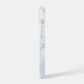 Modern Stone Dusty Blue Marble iPhone 15ケース (左側面)