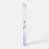 Modern Stone Dusty Blue Marble iPhone 16ケース (左側面)