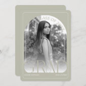 Modern Stone Grey Arch Graduation Announcement 案内状 (正面/裏面)